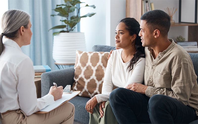 A couple receiving counselling